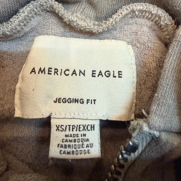American Eagle Camo Full Zip Hoodie Gray Taupe Soft Legging Fit XS/TP - Picture 5 of 9